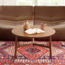 Table basse DOLLY placage frêne couleur noyer 80cm