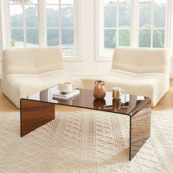 Table basse GINZA verre trempé ambré 120cm