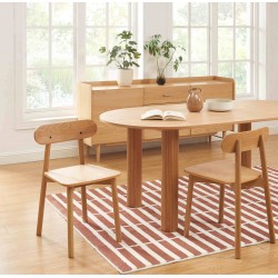 Lot de 2 chaises CELESTE chêne massif  et pieds en placage chêne